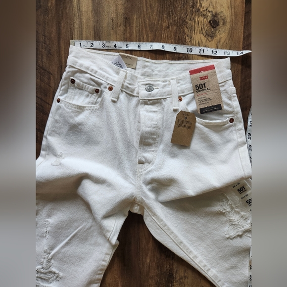 NWT Levi's 501 Straight Leg Original High Rise 24x30 Raw Hem - Picture 7 of 12